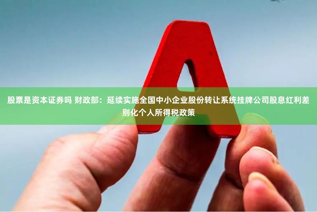 股票是资本证券吗 财政部：延续实施全国中小企业股份转让系统挂牌公司股息红利差别化个人所得税政策