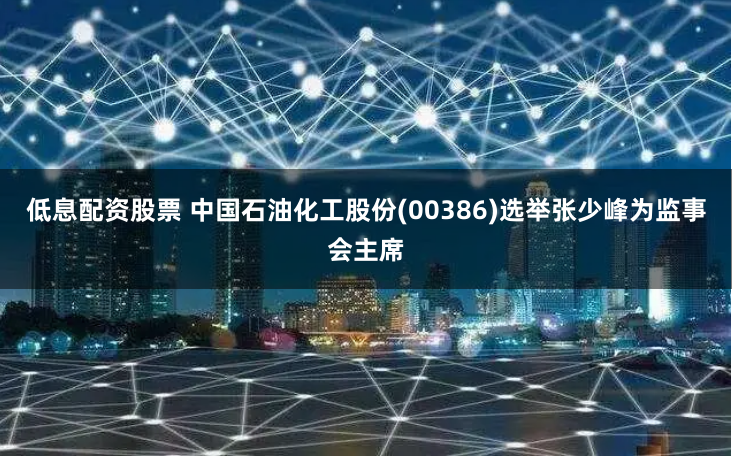 低息配资股票 中国石油化工股份(00386)选举张少峰为监事会主席